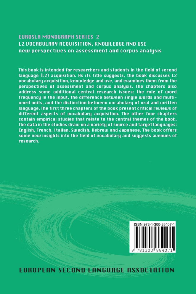 L2 vocabulary acquisition, knowledge and use