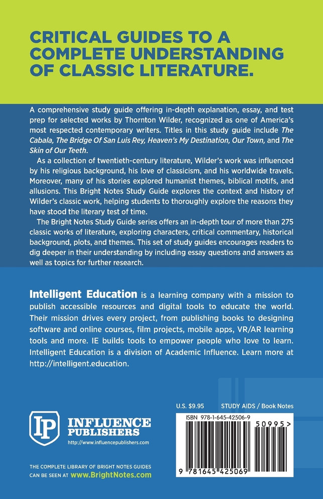 Study Guide to Our Town and Other Works by Thornton Wilder