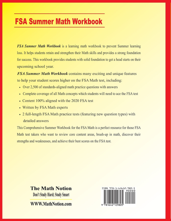 FSA Grade 3 Summer Math Workbook