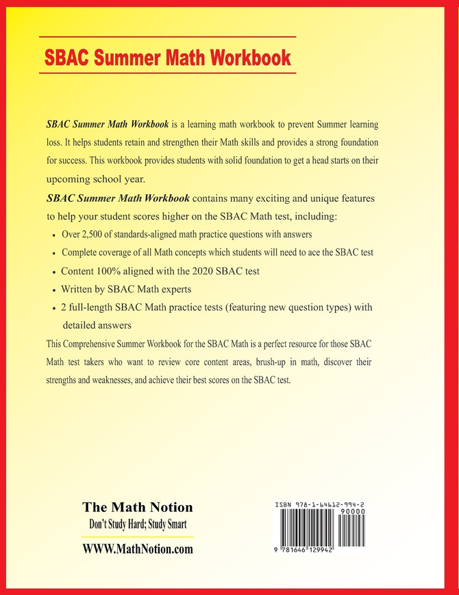 SBAC Grade 5 Summer Math Workbook