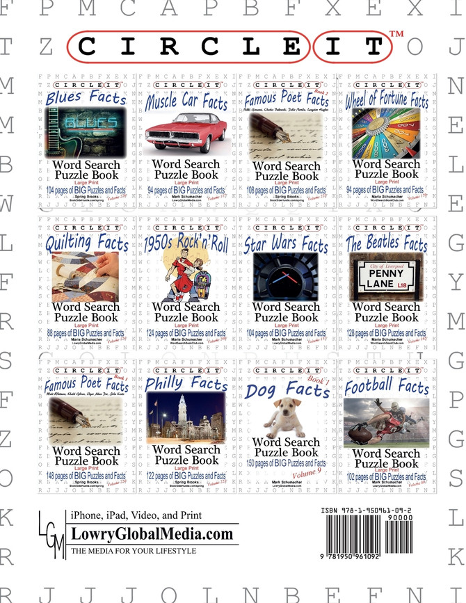 Circle It, Famous Poet Facts, Book 2, Word Search, Puzzle Book