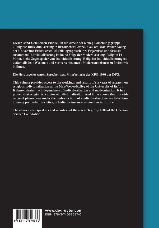 Religiöse Individualisierung in historischer Perspektive / Religious Individualisation in Historical Perspective