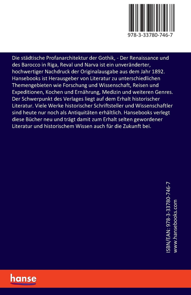 Die städtische Profanarchitektur der Gothik,