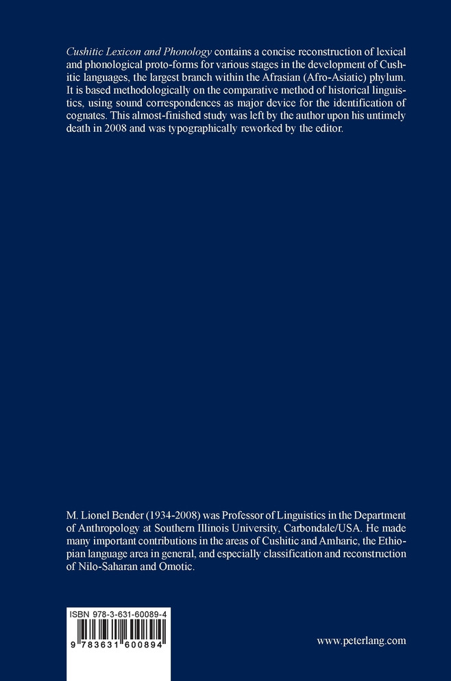 Cushitic Lexicon and Phonology