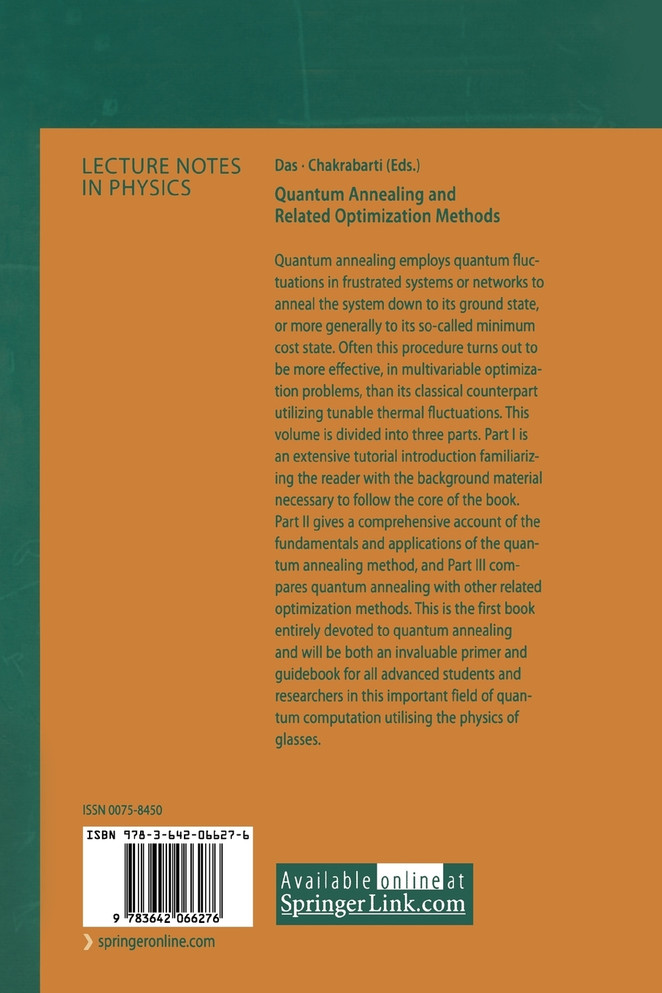 Quantum Annealing and Related Optimization Methods