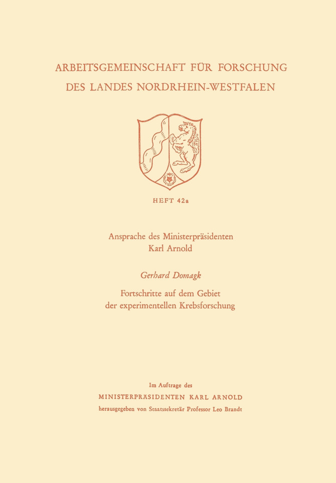 Ansprache Des Ministerprasidenten Fortschritte Auf Dem Gebiet Der Experimentellen Krebsforschung