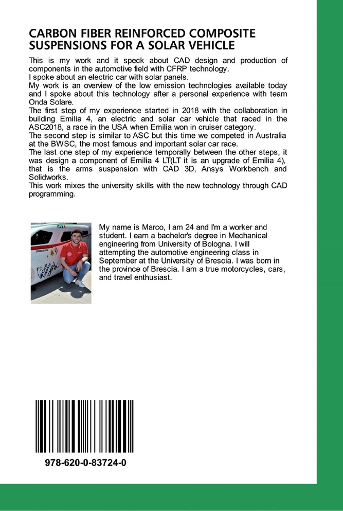 CARBON FIBER REINFORCED COMPOSITE SUSPENSIONS FOR A SOLAR VEHICLE