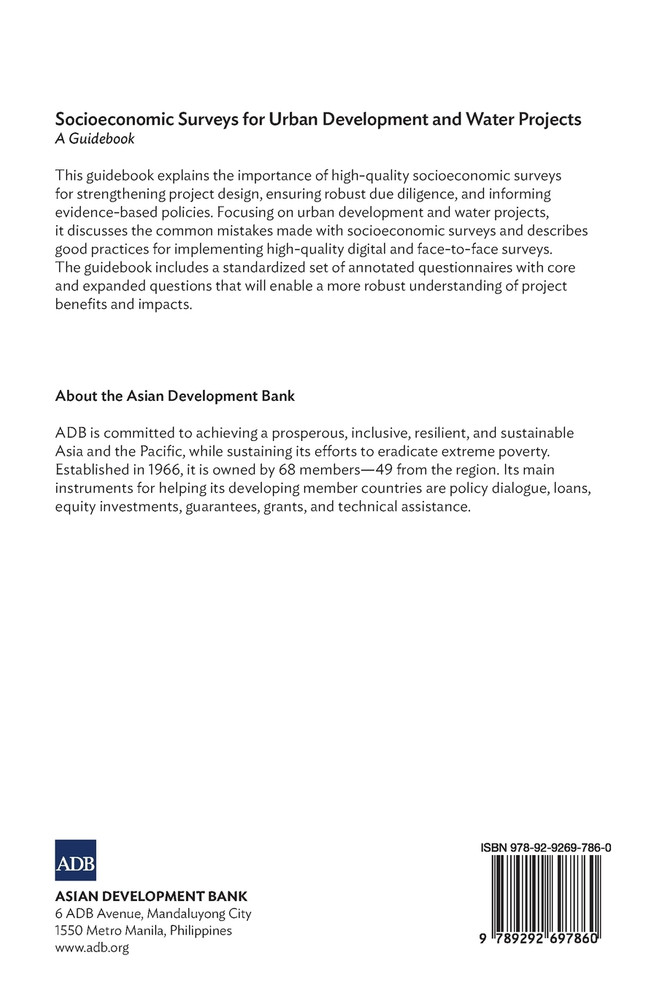 Socioeconomic Surveys for Urban Development and Water Projects