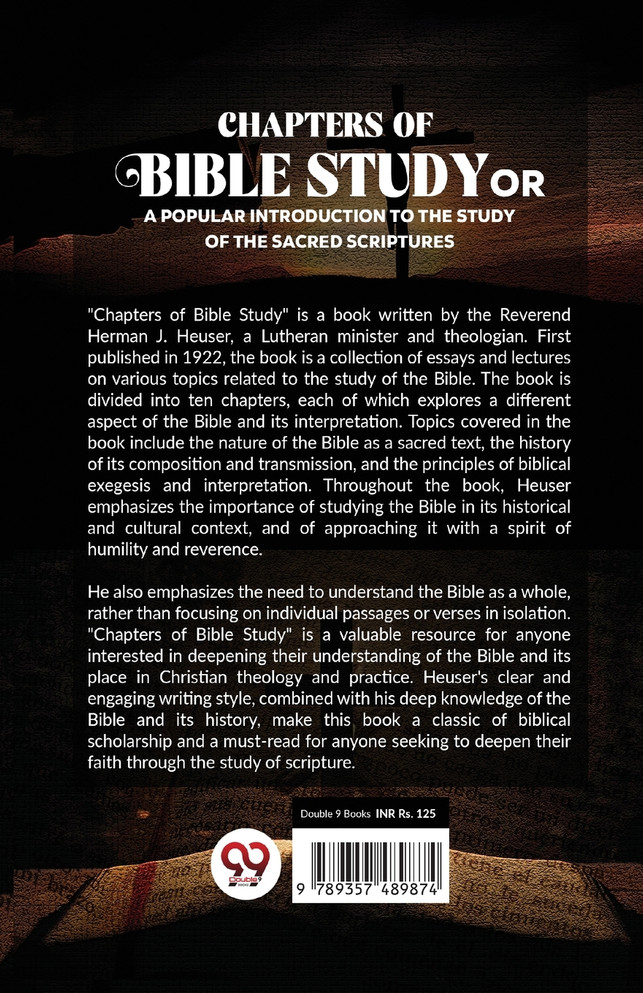 Chapters Of Bible Study Or A Popular Introduction To The Study Of The Sacred Scriptures