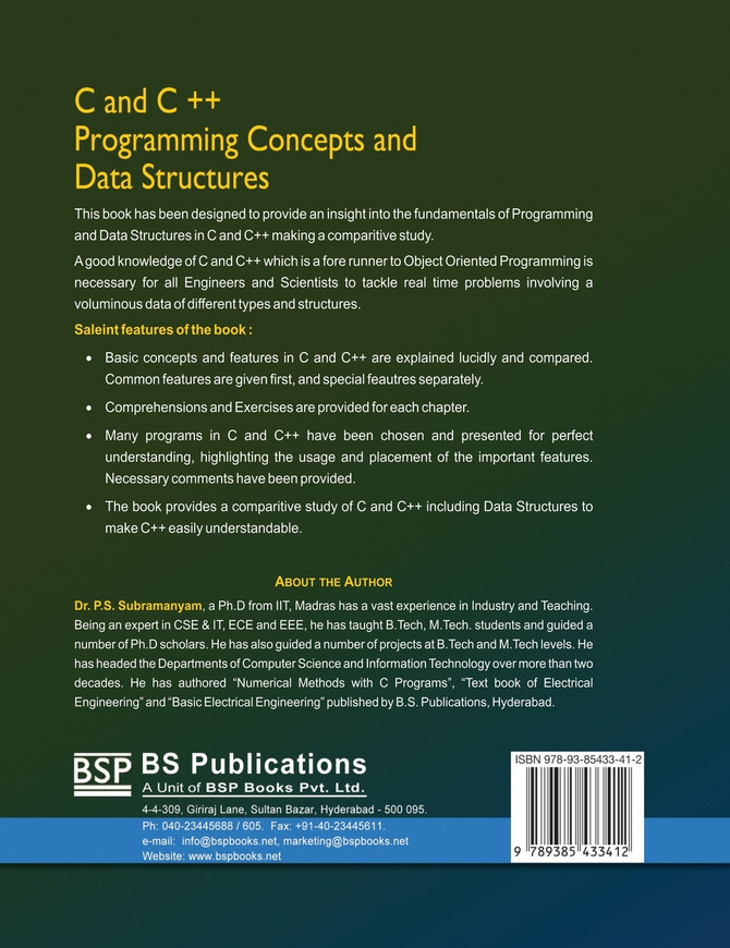 C and C++ programming concepts and Data structures