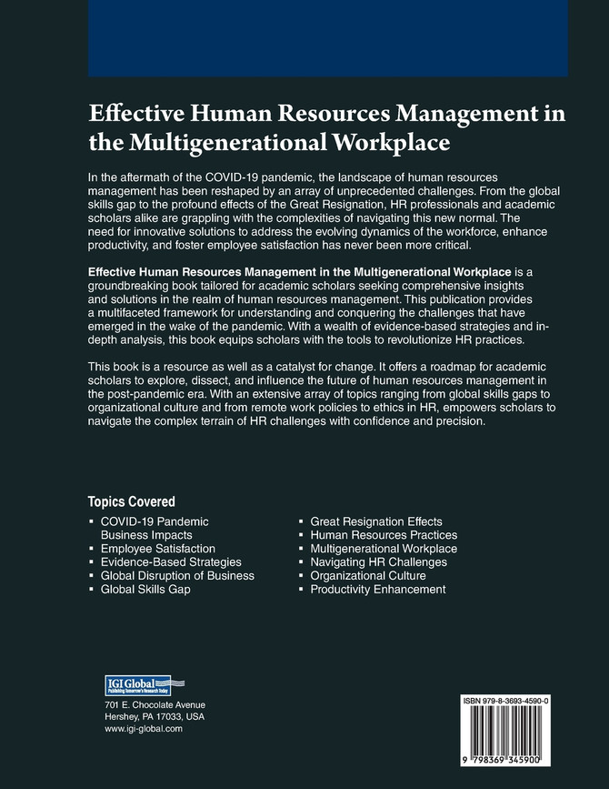 Effective Human Resources Management in the Multigenerational Workplace