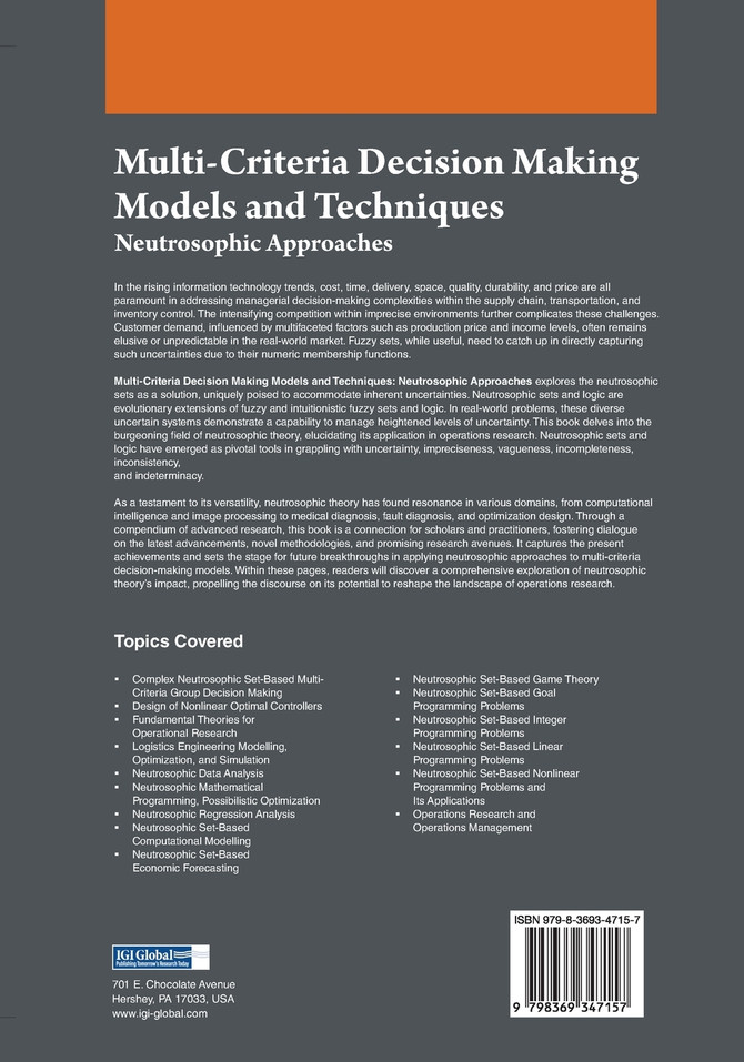 Multi-Criteria Decision Making Models and Techniques