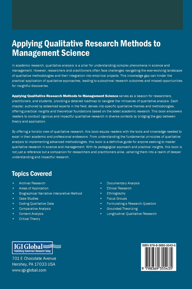 Applying Qualitative Research Methods to Management Science