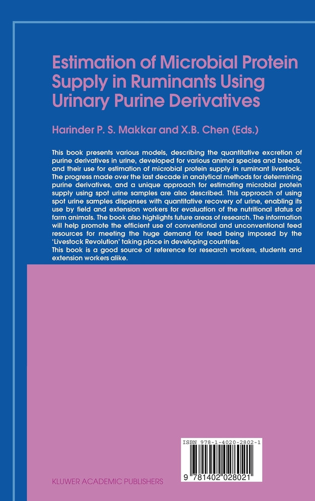 Estimation of Microbial Protein Supply in Ruminants Using Urinary Purine Derivatives