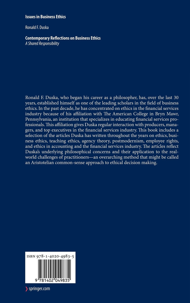 Contemporary Reflections on Business Ethics