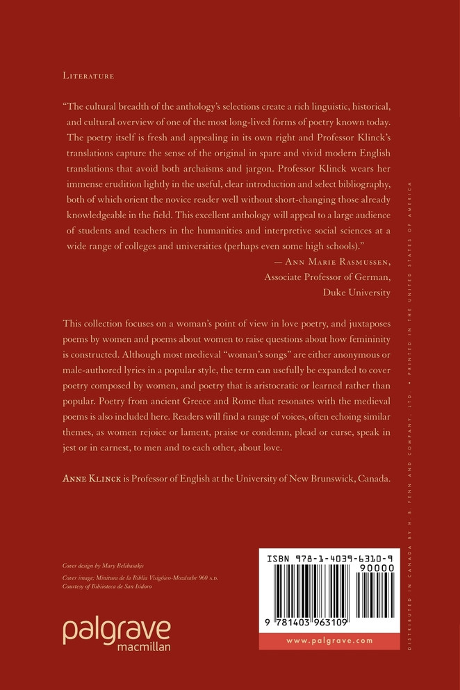 Anthology of Ancient and Medieval Woman's Song