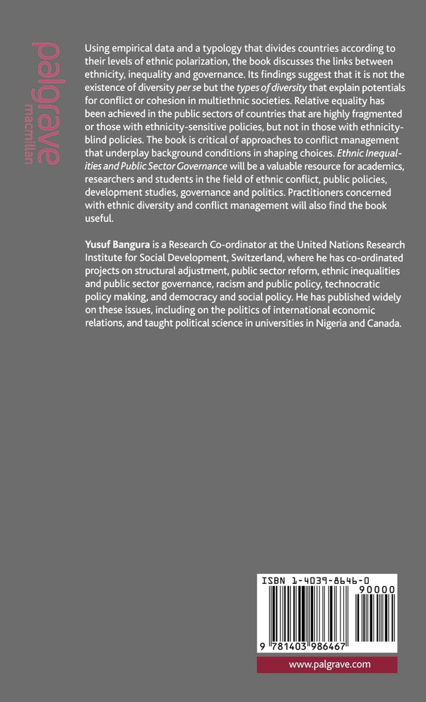 Ethnic Inequalities and Public Sector Governance