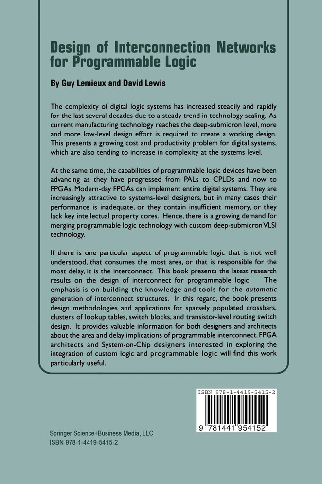 Design of Interconnection Networks for Programmable Logic