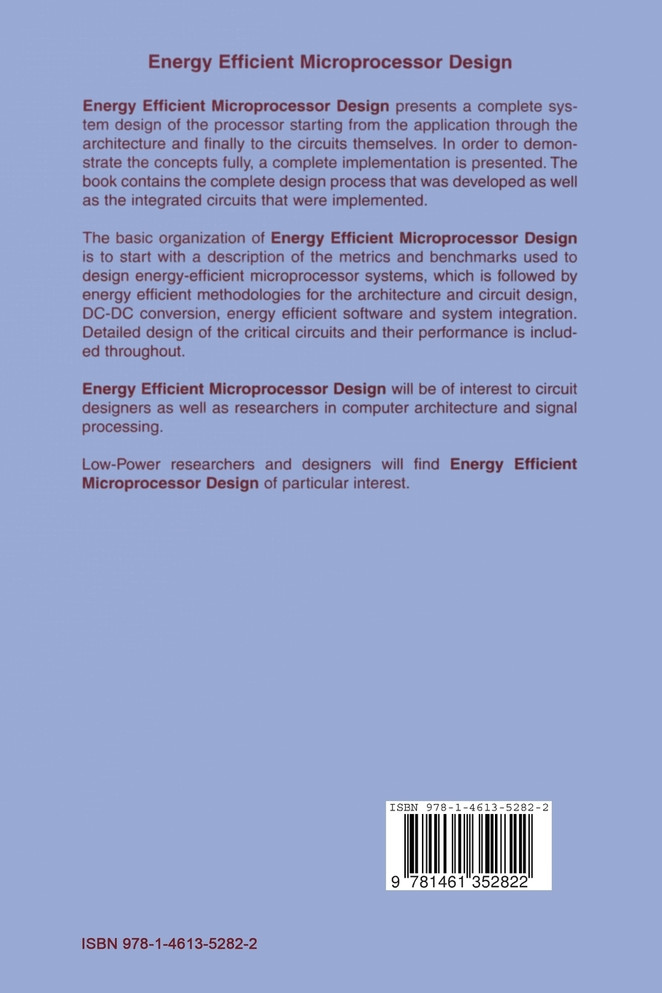Energy Efficient Microprocessor Design