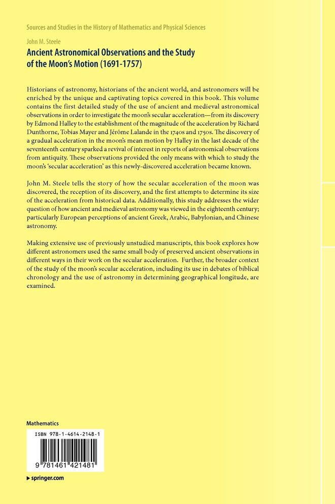 Ancient Astronomical Observations and the Study of the Moon's Motion (1691-1757)
