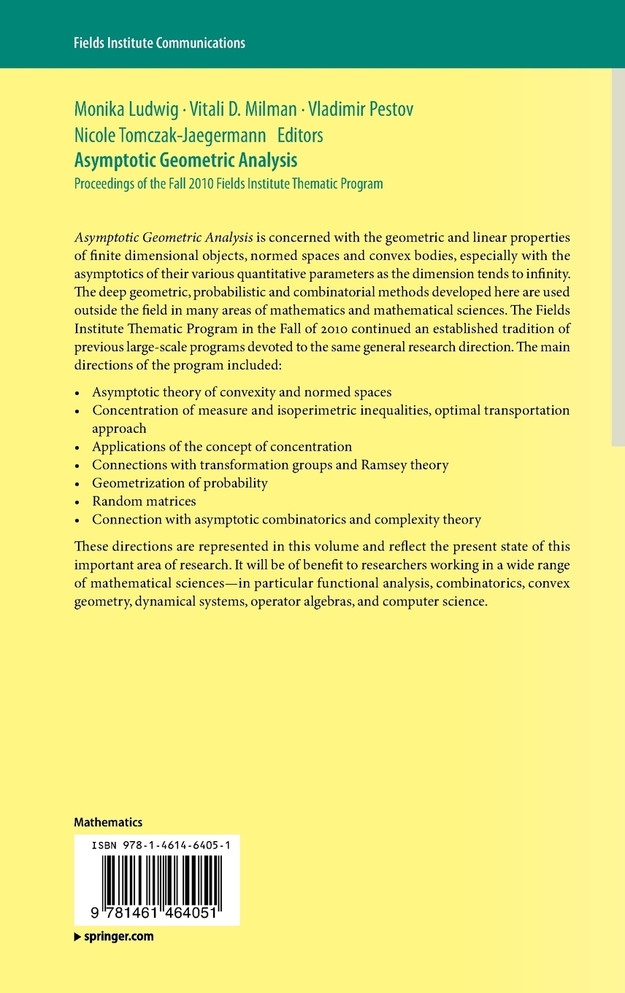 Asymptotic Geometric Analysis