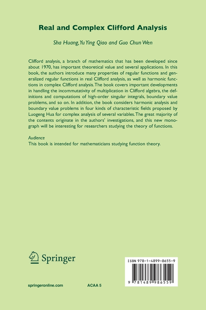 Real and Complex Clifford Analysis