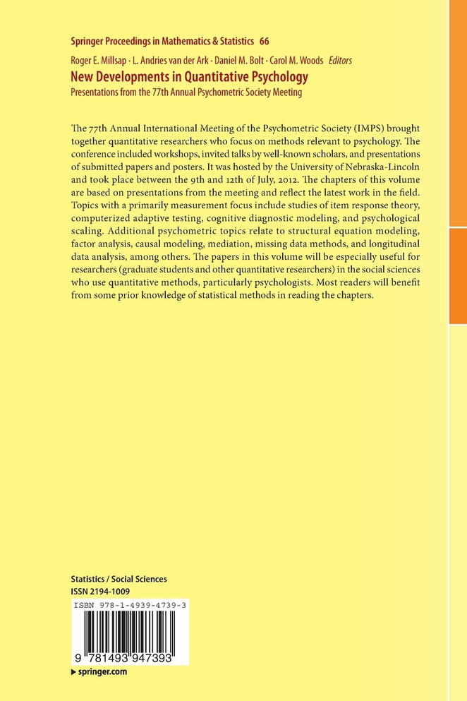 New Developments in Quantitative Psychology