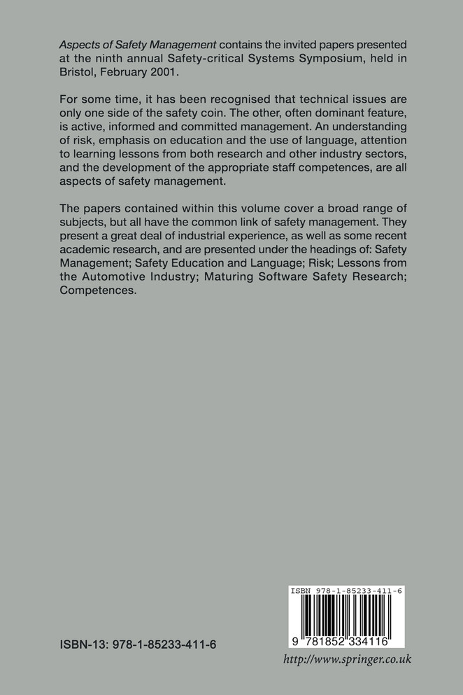 Aspects of Safety Management