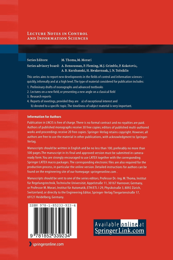 Advanced Topics in Control Systems Theory