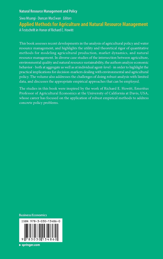 Applied Methods for Agriculture and Natural Resource Management