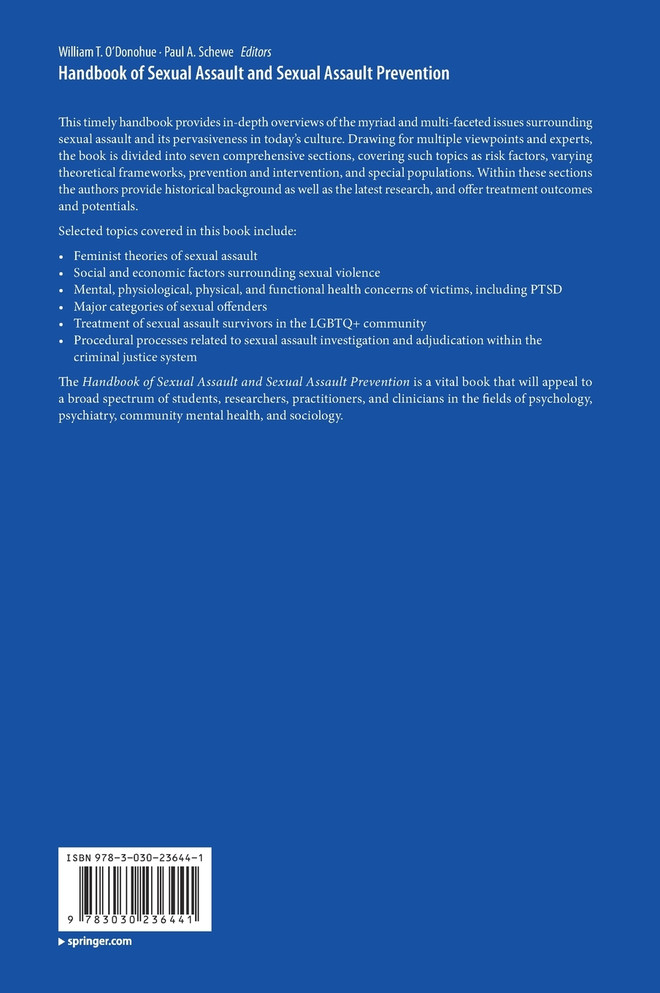 Handbook of Sexual Assault and Sexual Assault Prevention