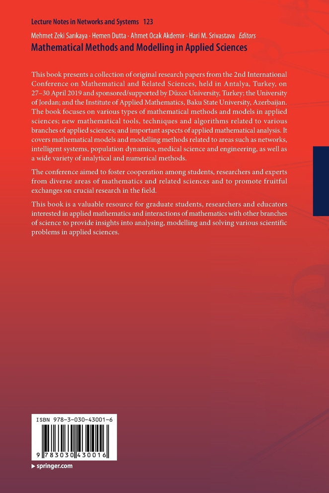 Mathematical Methods and Modelling in Applied Sciences