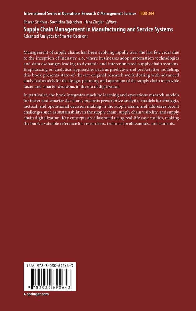 Supply Chain Management in Manufacturing and Service Systems