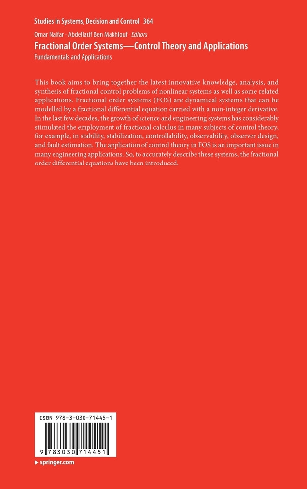Fractional Order Systems-Control Theory and Applications