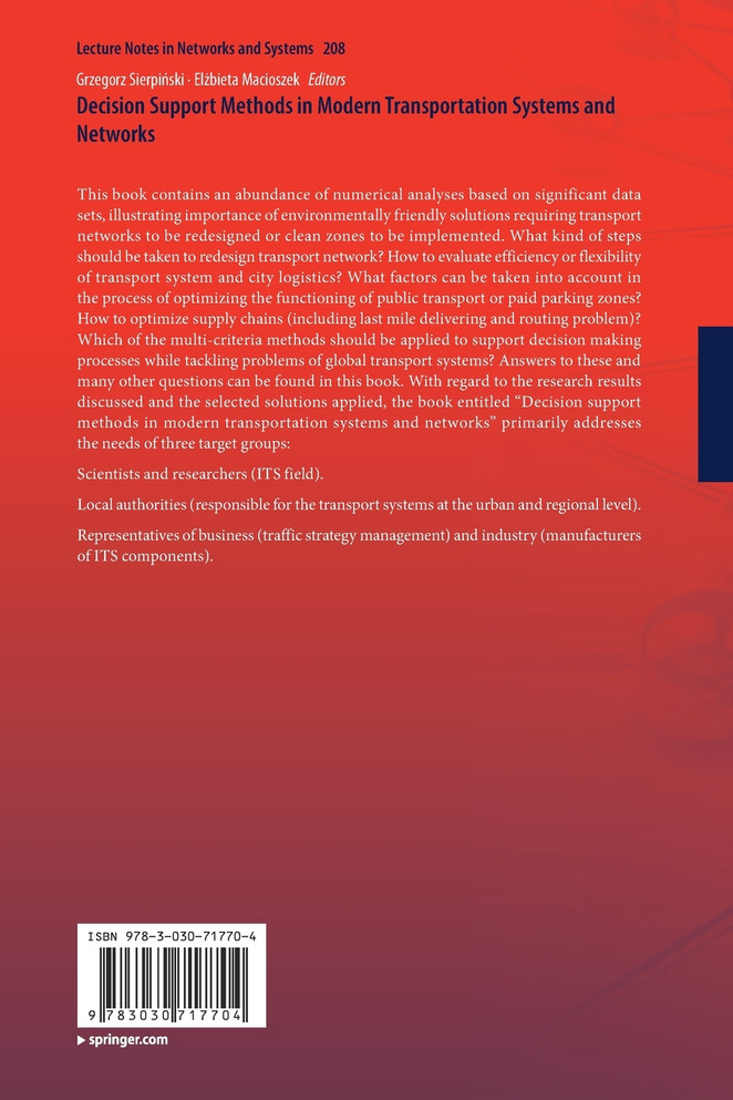 Decision Support Methods in Modern Transportation Systems and Networks