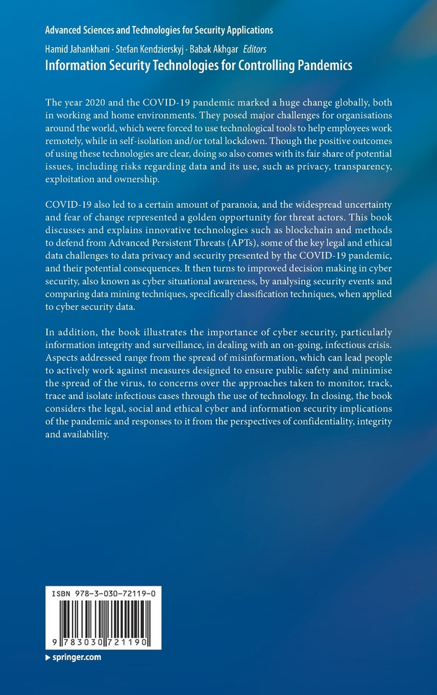 Information Security Technologies for Controlling Pandemics