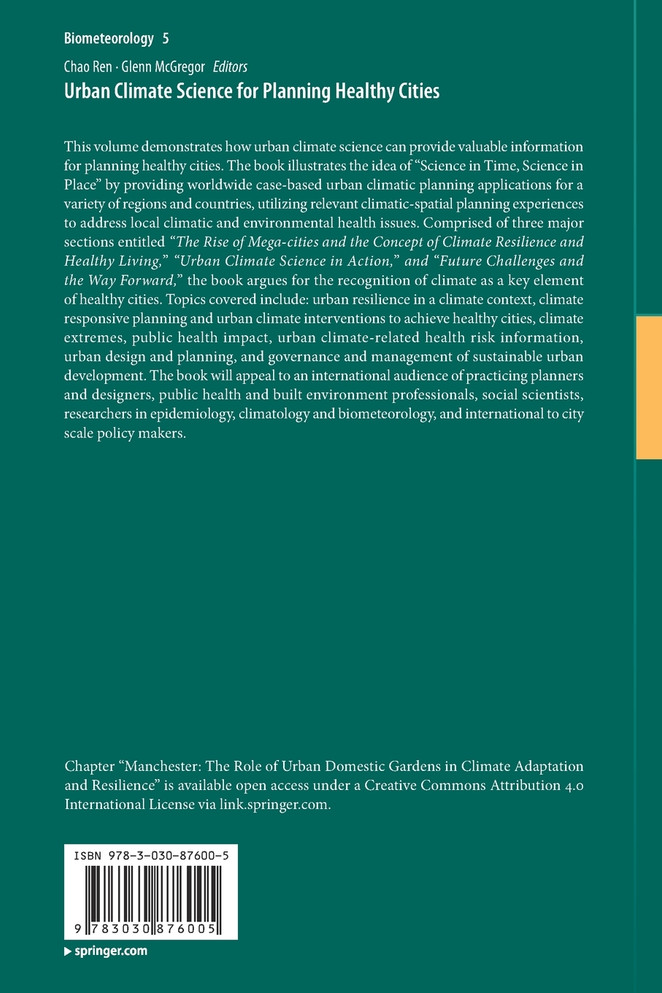 Urban Climate Science for Planning Healthy Cities