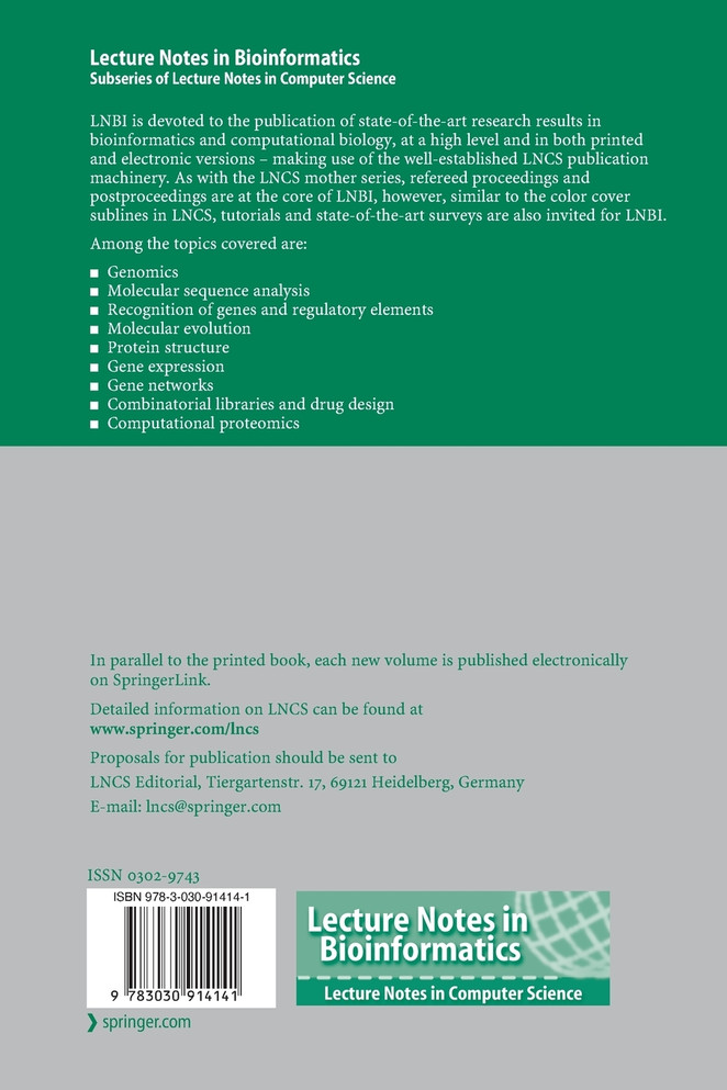 Bioinformatics Research and Applications