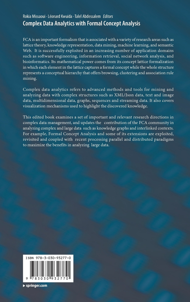 Complex Data Analytics with Formal Concept Analysis