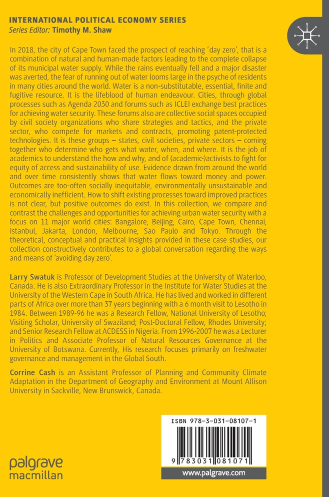The Political Economy of Urban Water Security under Climate Change