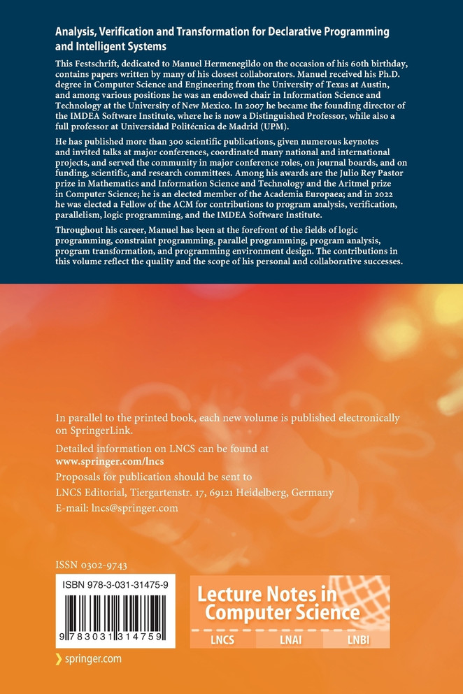 Analysis, Verification and Transformation for Declarative Programming and Intelligent Systems