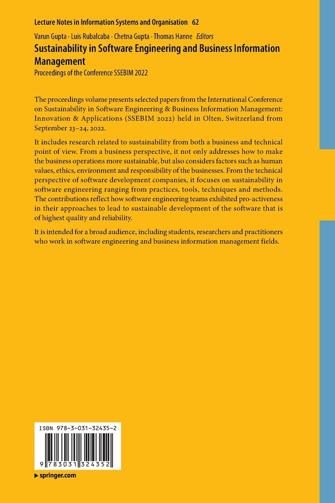Sustainability in Software Engineering and Business Information Management