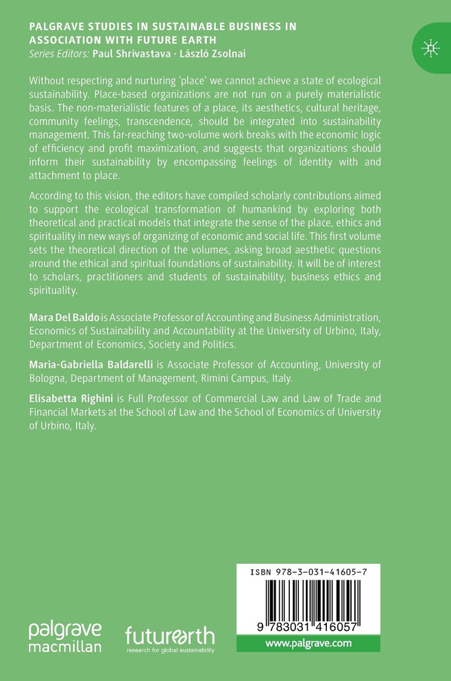 Place Based Approaches to Sustainability Volume I