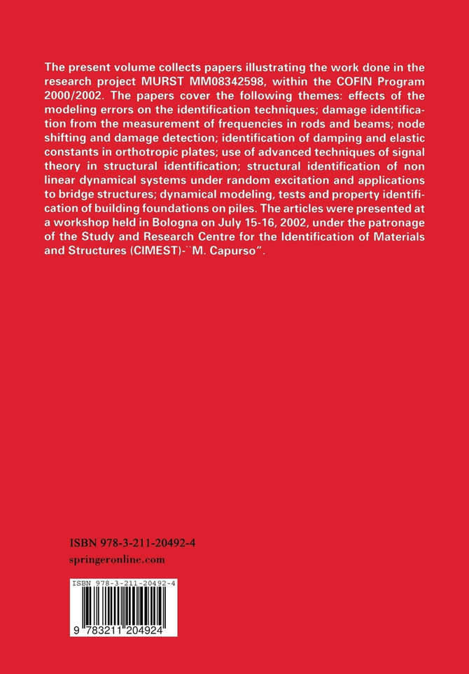 Problems in Structural Identification and Diagnostics