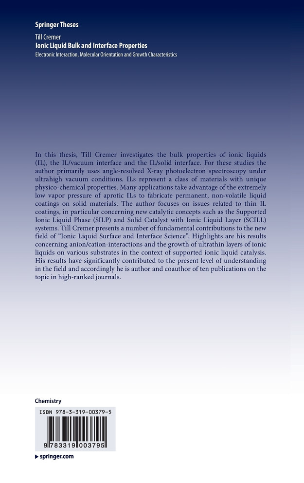 Ionic Liquid Bulk and Interface Properties