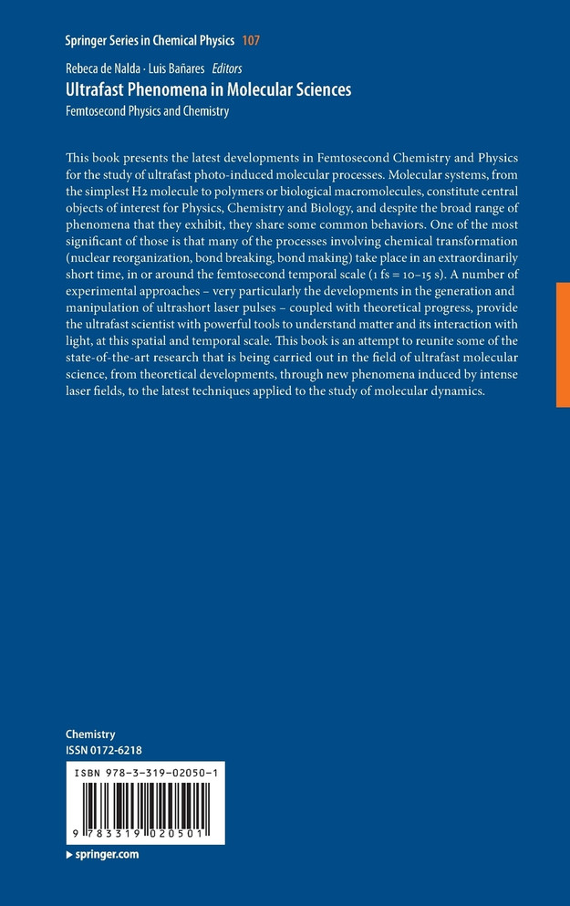 Ultrafast Phenomena in Molecular Sciences