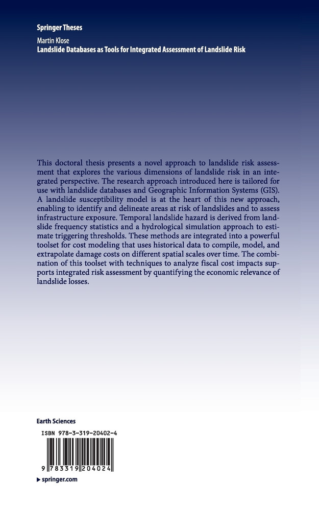 Landslide Databases as Tools for Integrated Assessment of Landslide Risk