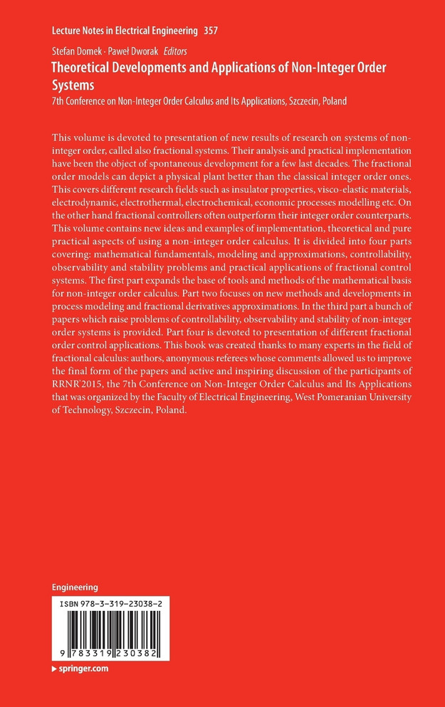 Theoretical Developments and Applications of Non-Integer Order Systems