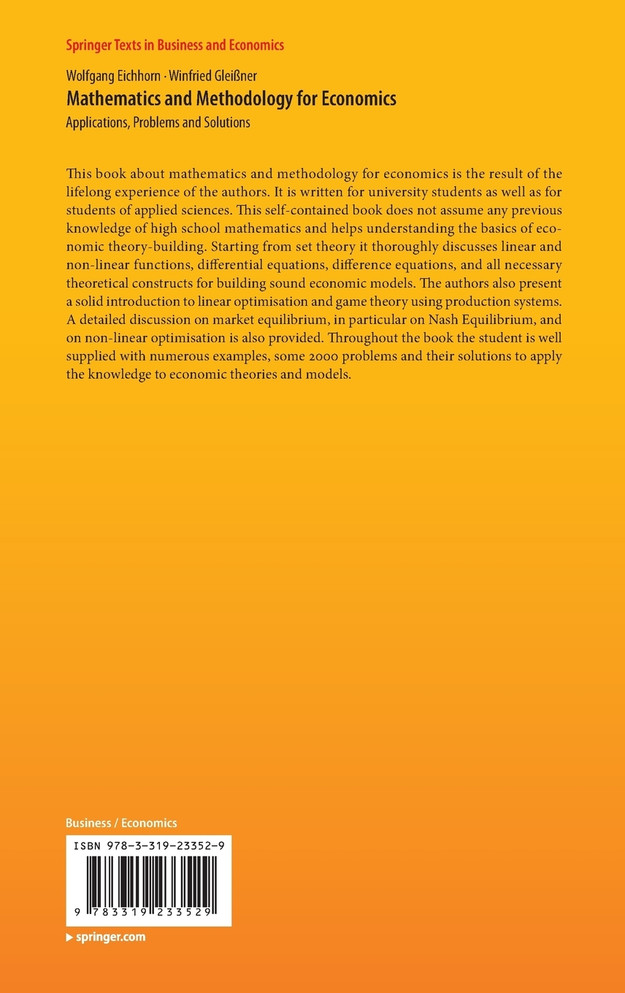Mathematics and Methodology for Economics