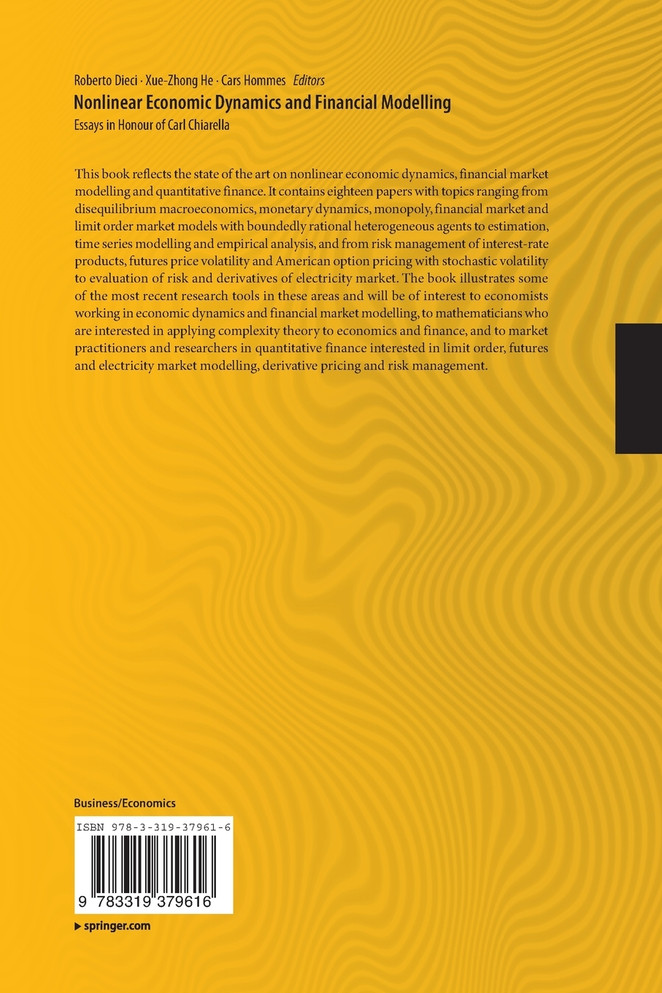 Nonlinear Economic Dynamics and Financial Modelling